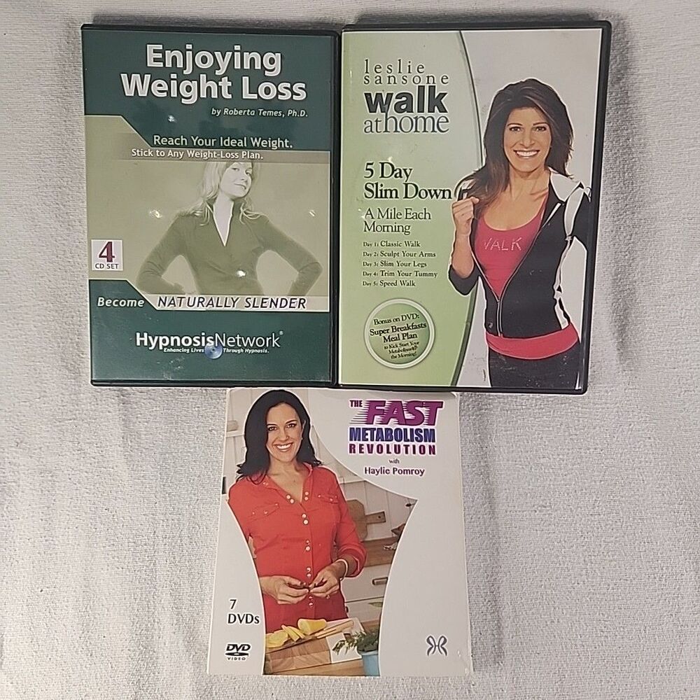 DVD Lot Slim LESLIE SANSONE Walk At Home, Fast Metabolism, Enjoying Weght Loss